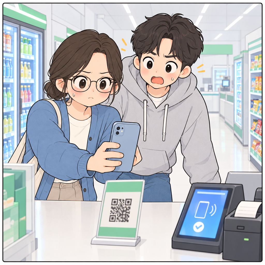 모바일 결제와 앱 사용 표지