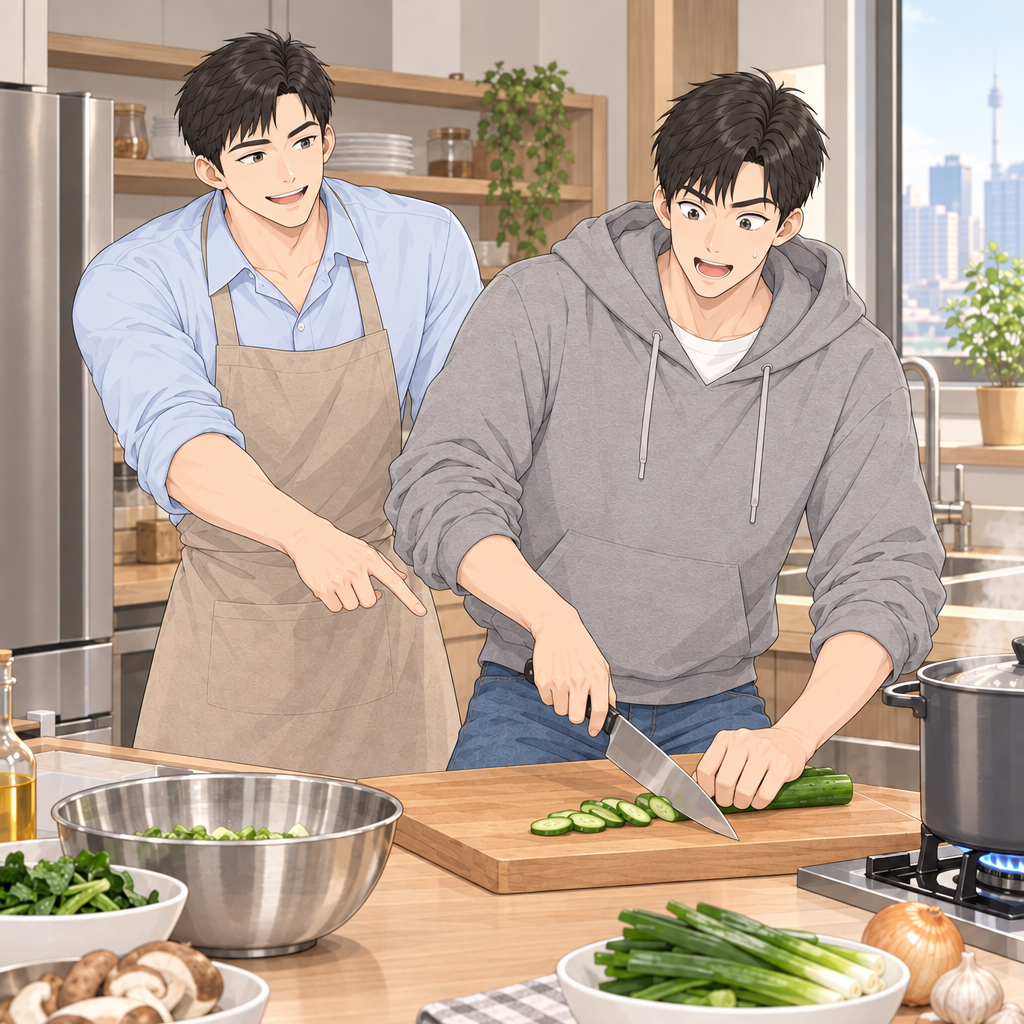 고양이 손에서는 손가락 관절이 앞쪽으로 나오고 손끝은 뒤에 숨습니다. 칼의 옆면은 관절에 대고 위아래로 움직입니다.