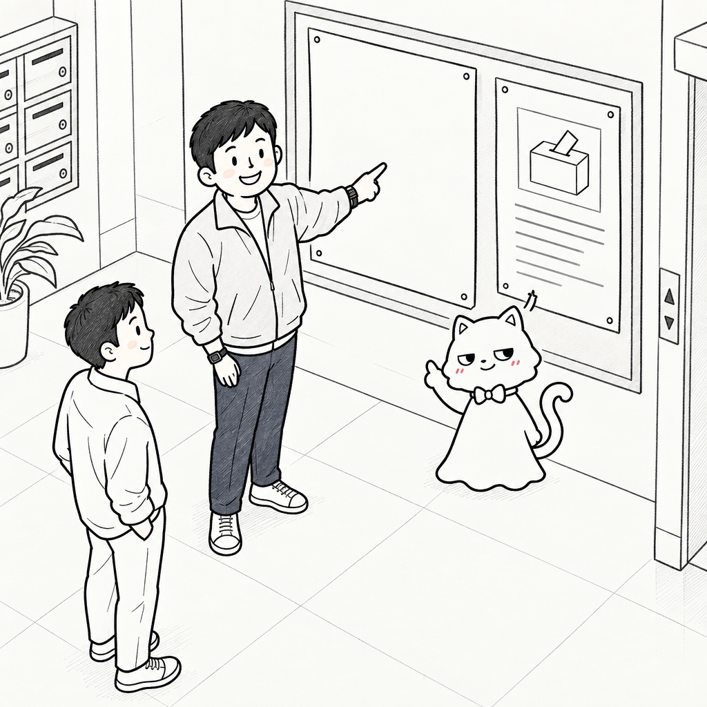 아파트 게시판 앞에서 박동진은 첫 문제를 틀렸다. 투표는 표를 행사하는 행동이고, 선거는 투표로 대표를 뽑는 전체 과정이다.