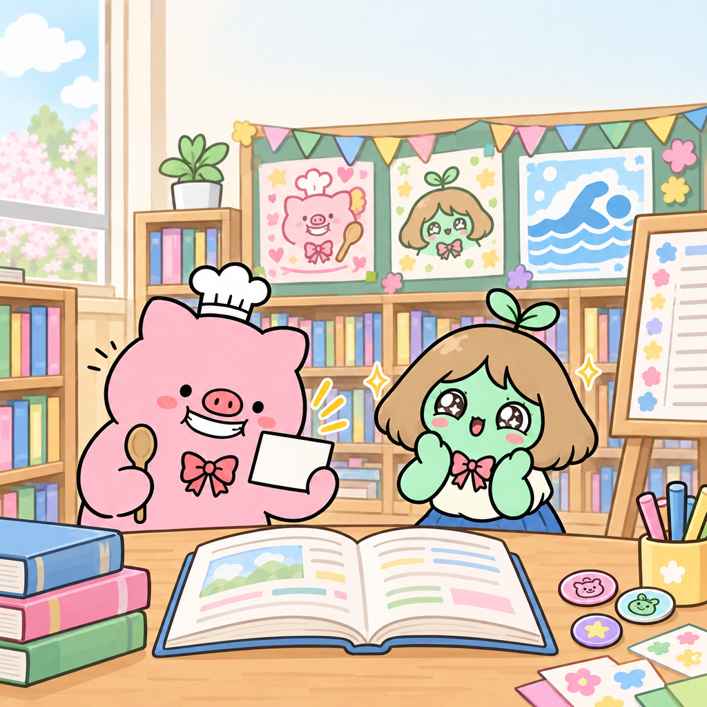 しゅみ は どくしょ です。