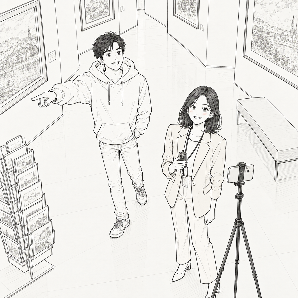 민재는 길을 잃은 관람객을 도우며 촬영 순서를 놓쳤다. 하나는 먼저 반 고흐의 출신과 활동 시기부터 다시 확인하자고 했다.