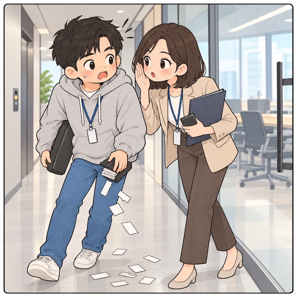 출장 인사와 명함 교환 표지