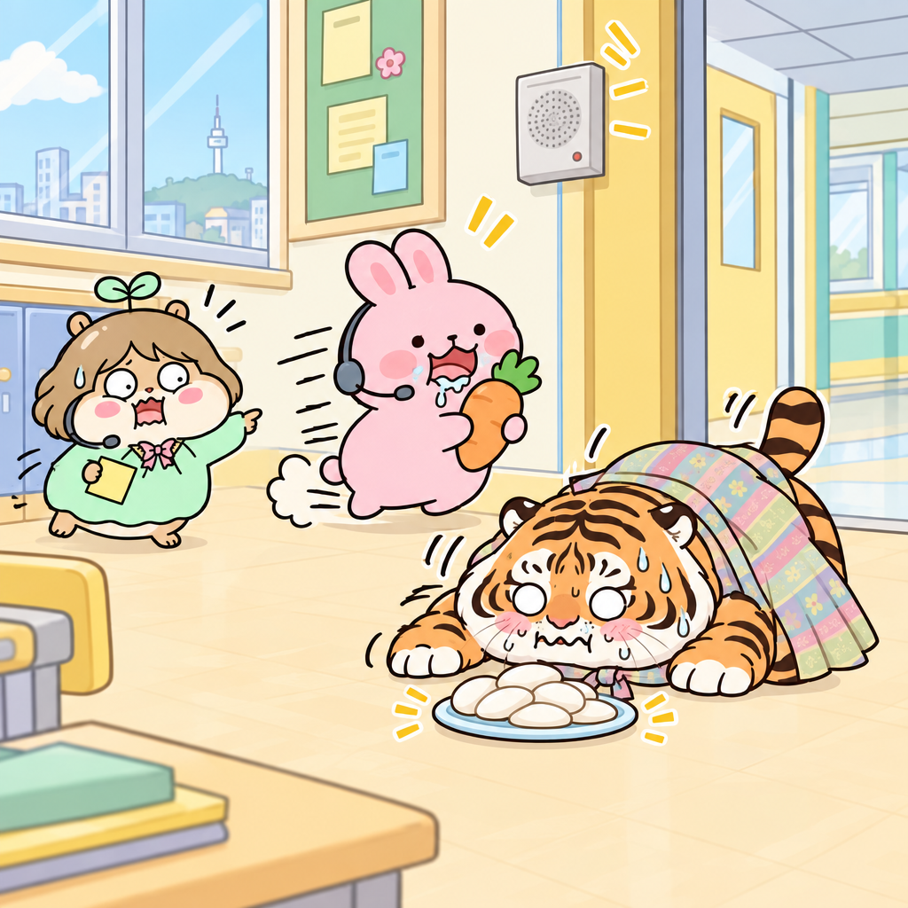방송의 겉내용은 떡 자랑이지만, 실제로 바라는 행동은 방송실 앞으로 오는 것이다. 의도 파악은 말하는 사람이 전달하려는 목적을 이해하는 것이다.