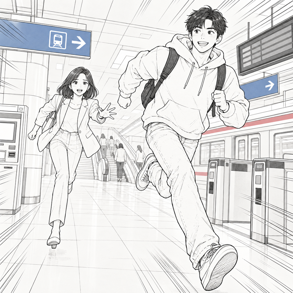 보안 검색을 지나자 민재는 화살표를 거꾸로 읽고 지하철 쪽으로 달렸다. 고속철 출발까지 6분, 잘못된 방향을 바로잡을 시간은 거의 없었다.