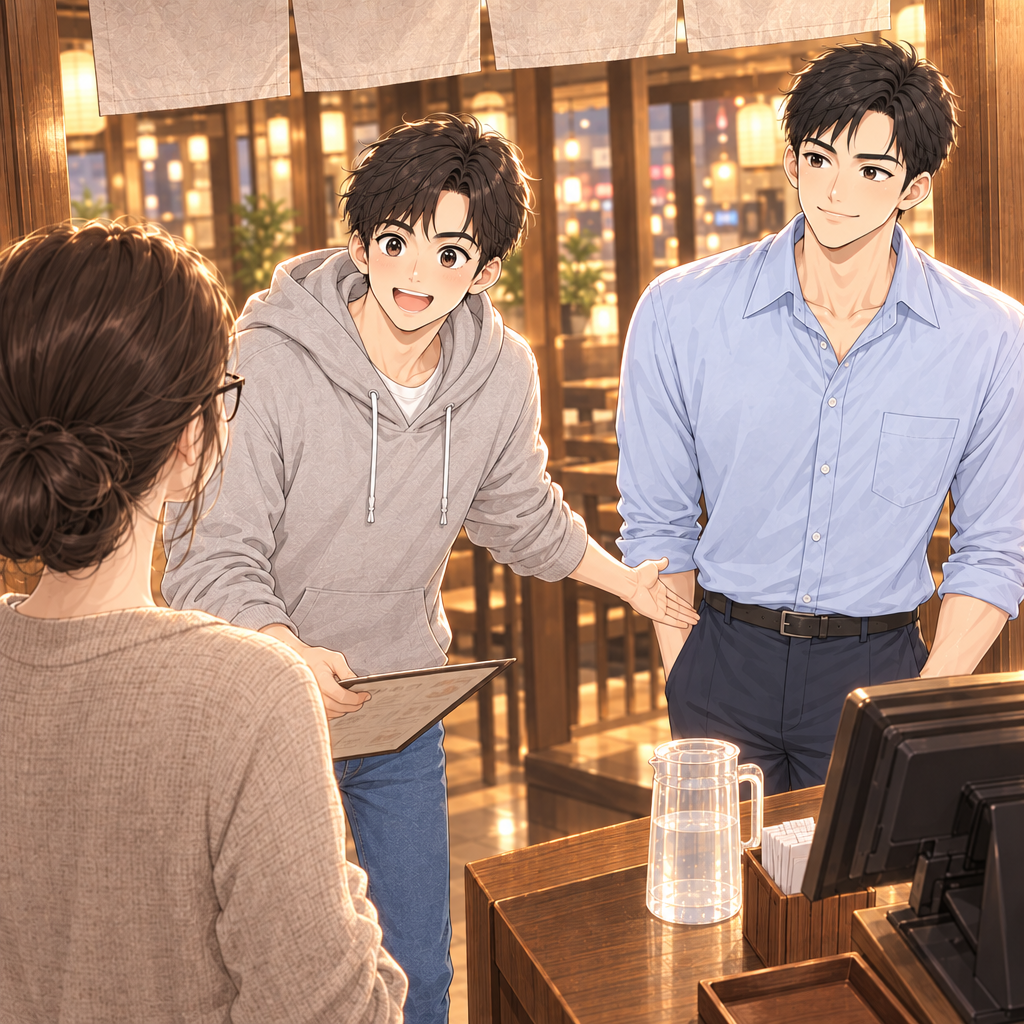 すみません、三人です。