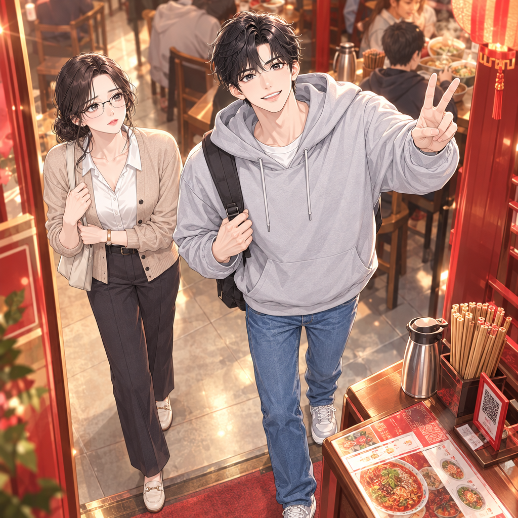 午餐高峰时，他们来到成都街边面馆。问人数时，餐厅里通常用“几位”来数客人。