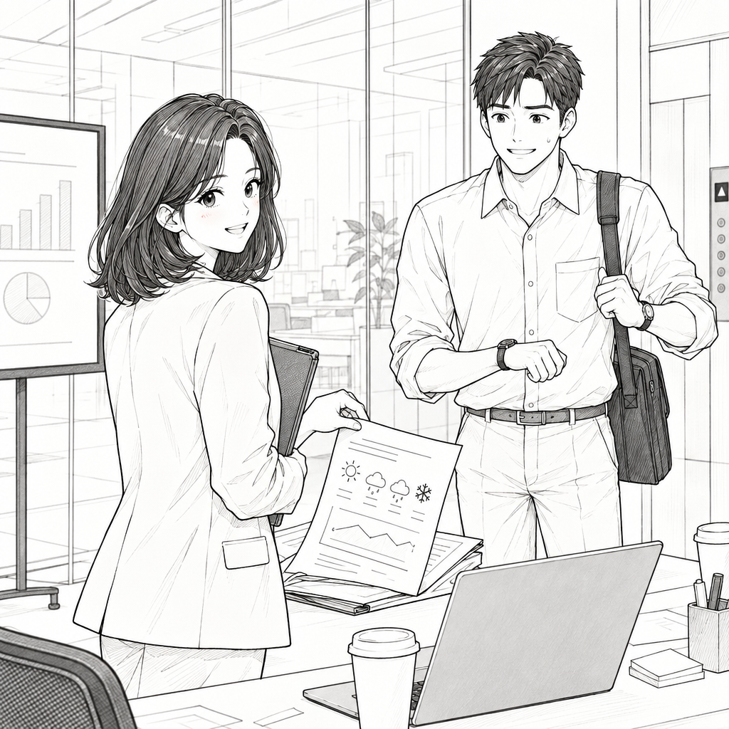 준의 초안에는 날씨 예보는 있었지만 사업의 핵심 항목은 빠져 있었습니다. 사업계획서에는 기업의 현황과 구조, 경영 전략, 마케팅, 창업 멤버, 재정 등을 주로 기입합니다.