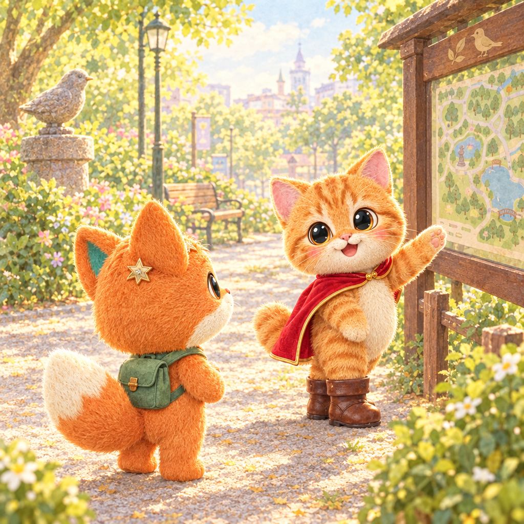 ここ、どこ? みちが わからないよ。
