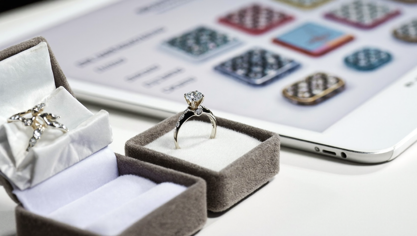 Finished jewellery API linking loose lab-grown stones to rings