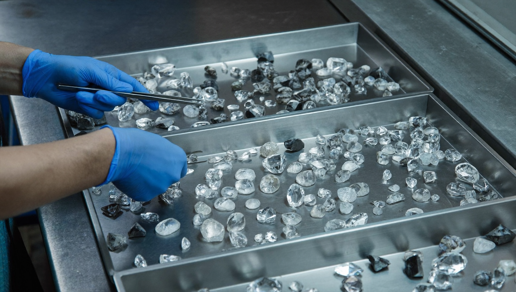 Chinese HPHT lab-grown diamond parcel inspected for wholesale
