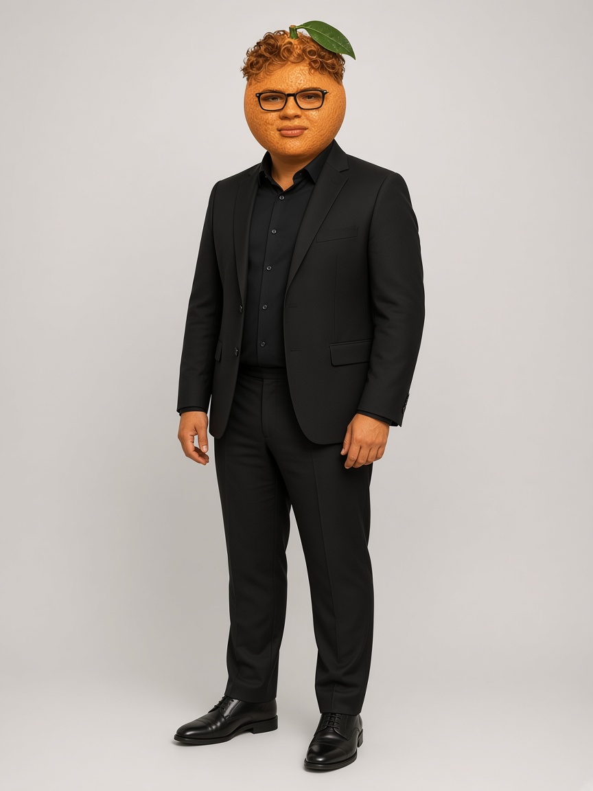 ORANGE, full-body portrait