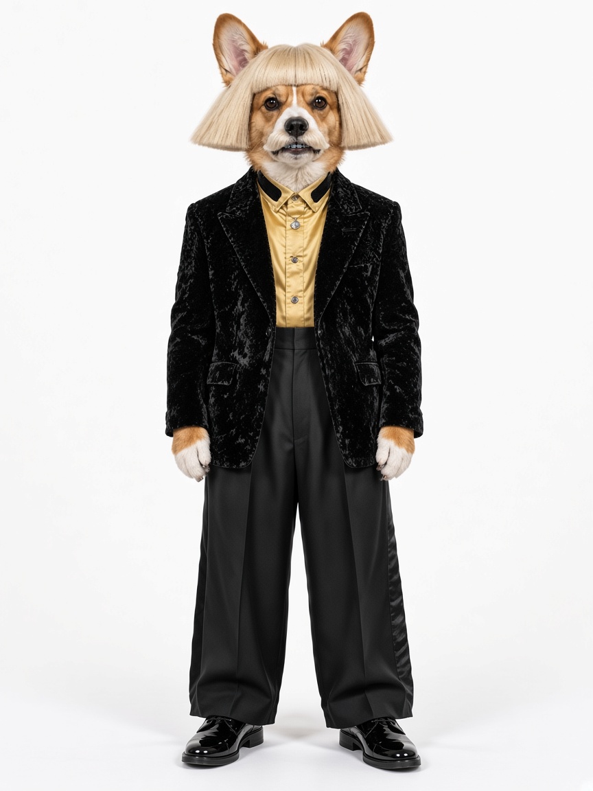 Benny Bling, full-body portrait