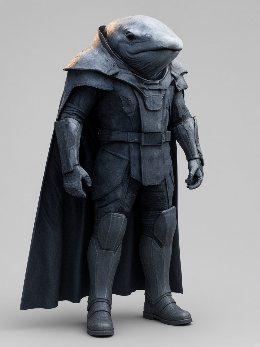 White Whale, full-body portrait