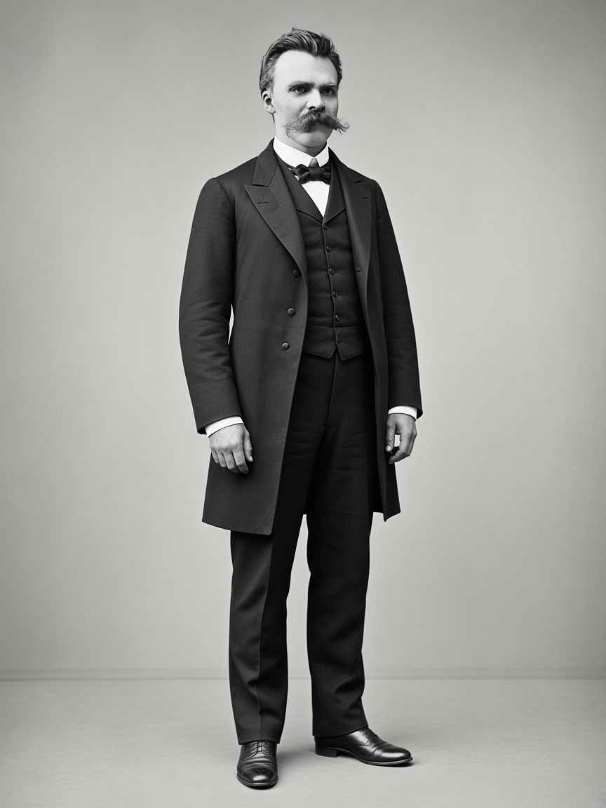 Friedrich Nietzsche, full-body portrait