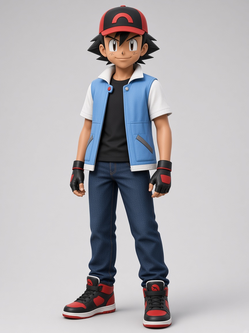 Ash, full-body portrait