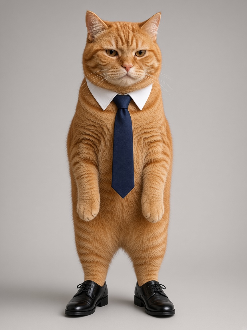 Higgsby, full-body portrait