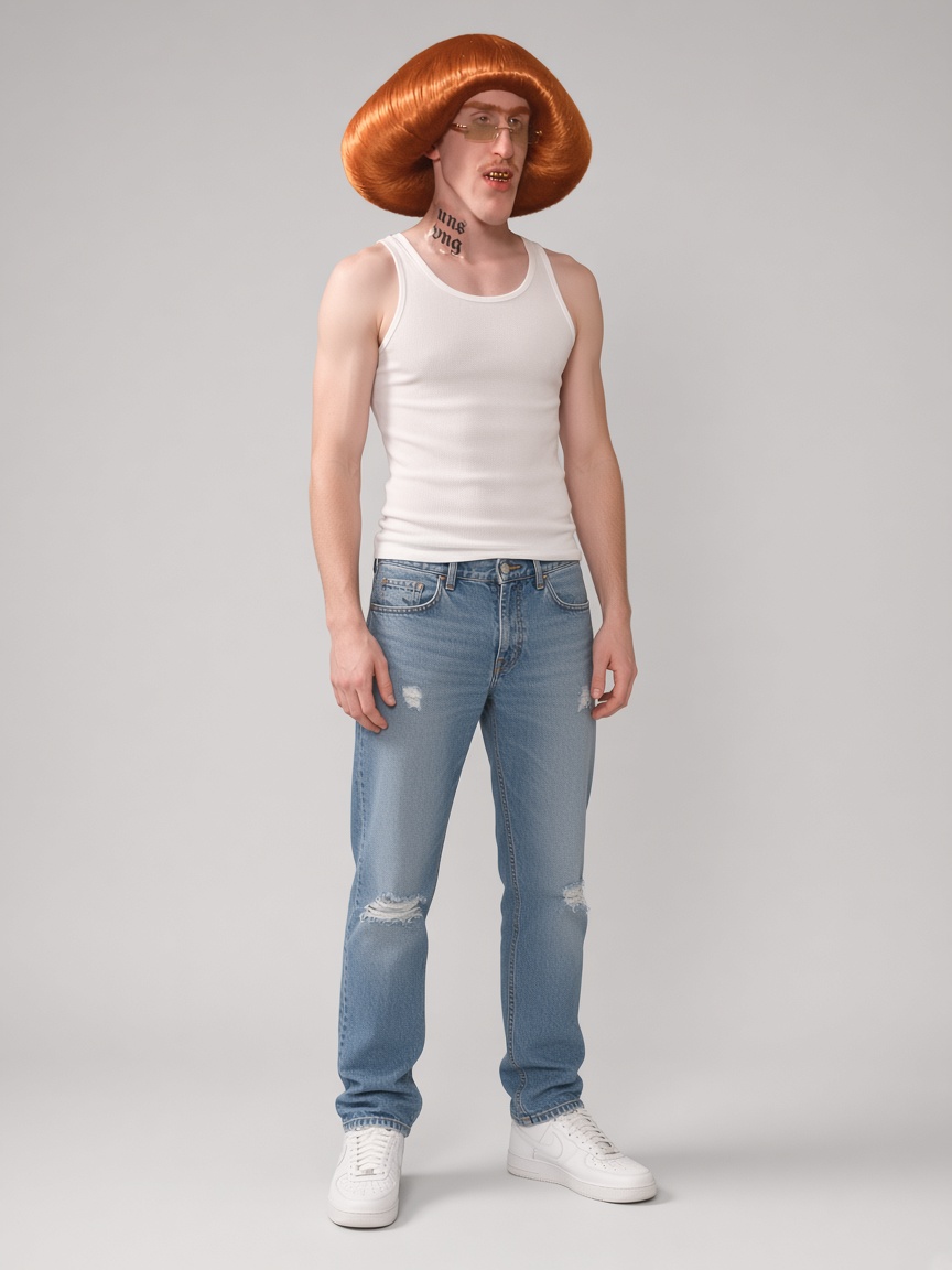 Yung Shroom, full-body portrait