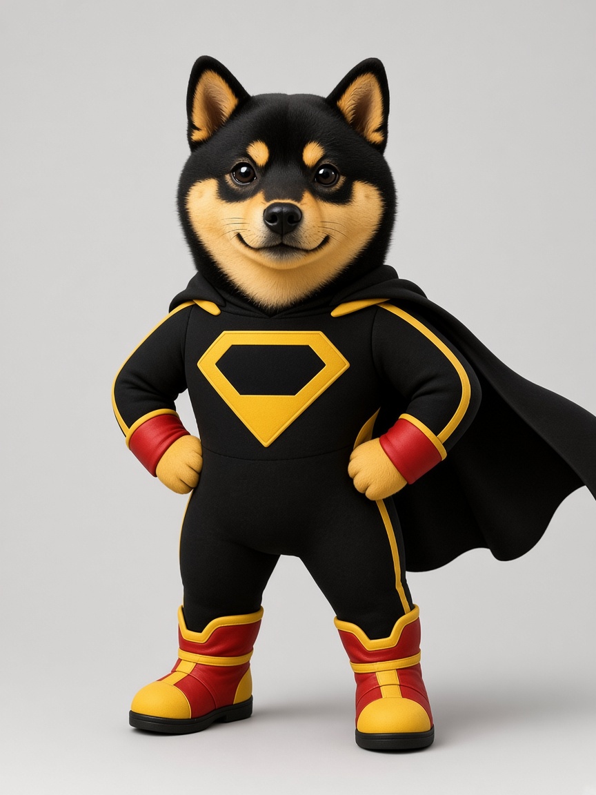 HIGGS INU, full-body portrait