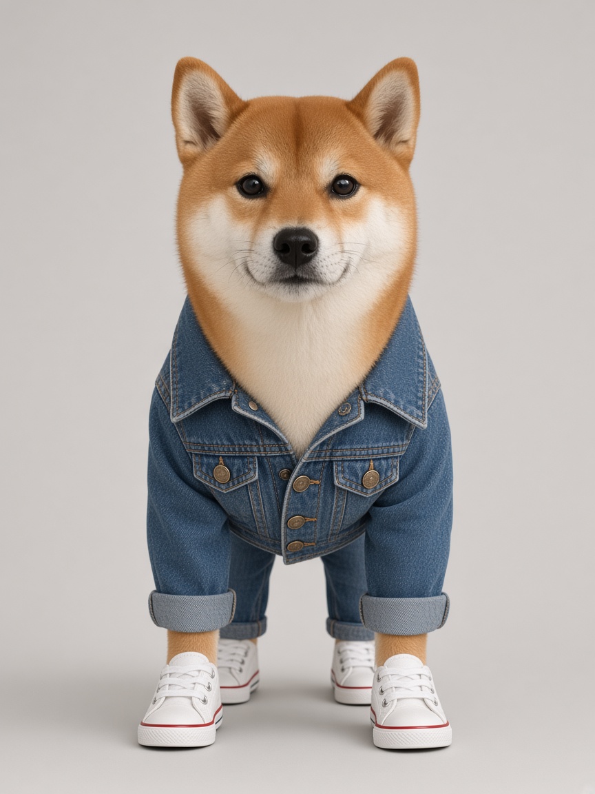 shiba inu, full-body portrait