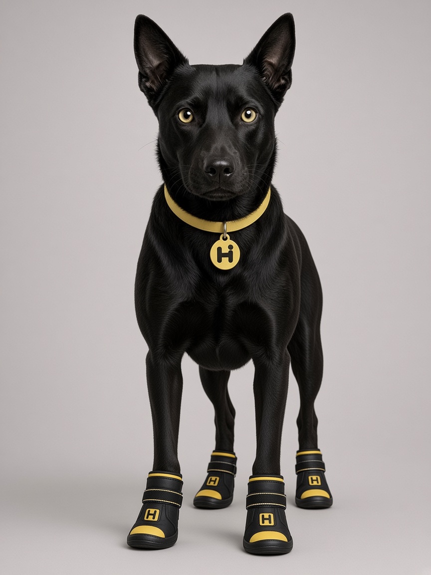 HIGGS DOG, full-body portrait