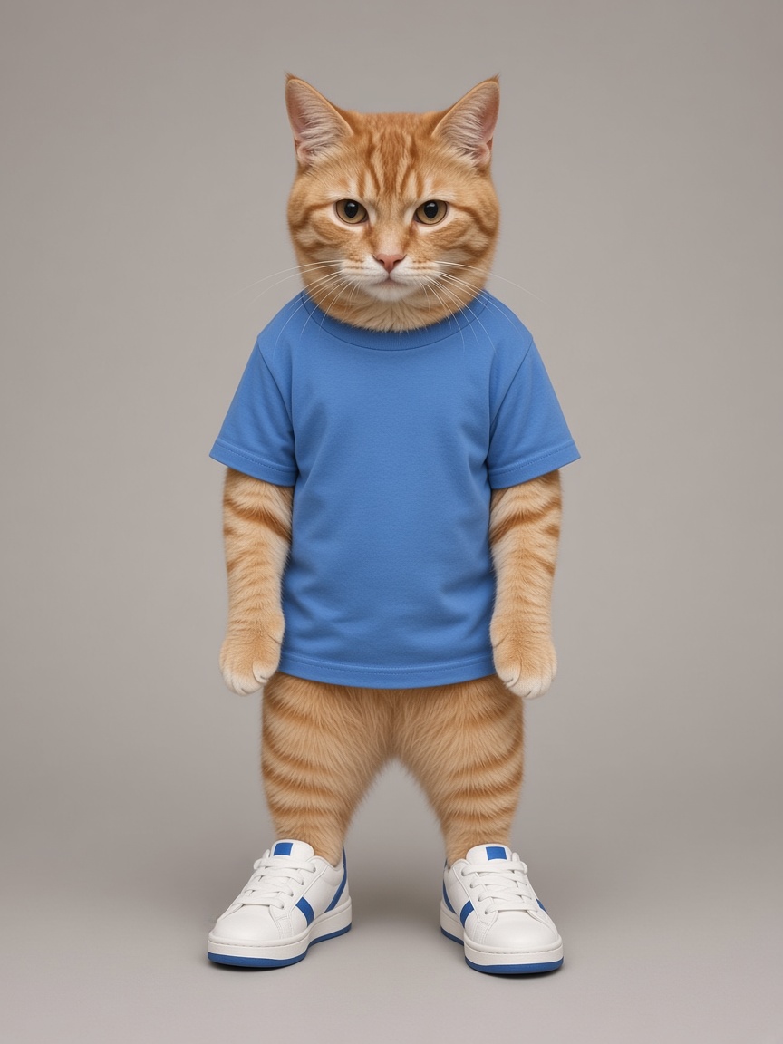 Keyboard cat, full-body portrait